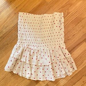 Isabel Marant Scrunch Ruffle Polka Dot Skirt